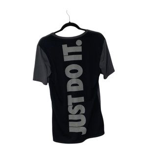 Nike Womens "Just do it." on the back. Cinched waist Size M Black/Grey